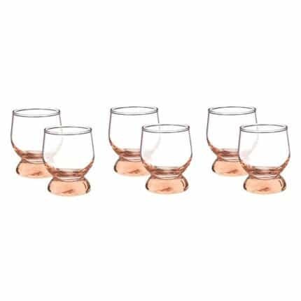 Pasabahce Aquatic Drinkware Set - 220 cc - Pink - 6 Pieces
