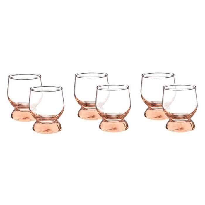 Pasabahce Aquatic Drinkware Set - 220 cc - Pink - 6 Pieces - Image 1