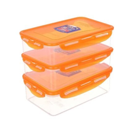 Lock & Lock Plastic Food Containers Set - HPL817HSA2 - 3 Pieces