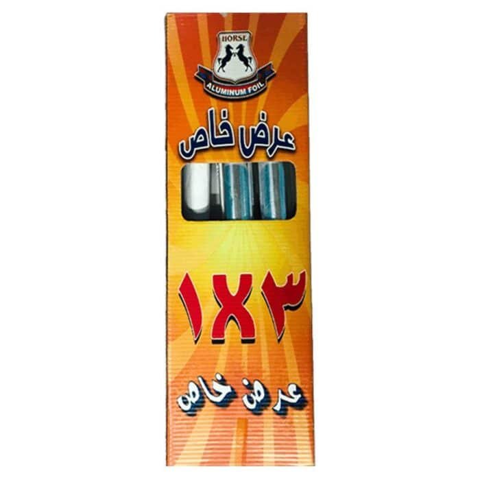 ⁦ورق ألومنيوم ألومنيوم الحصان - 8م × 2 قطعة + ورق زبدة هدايا - مقاس 8م × 40 سم⁩ - الصورة ⁦1⁩
