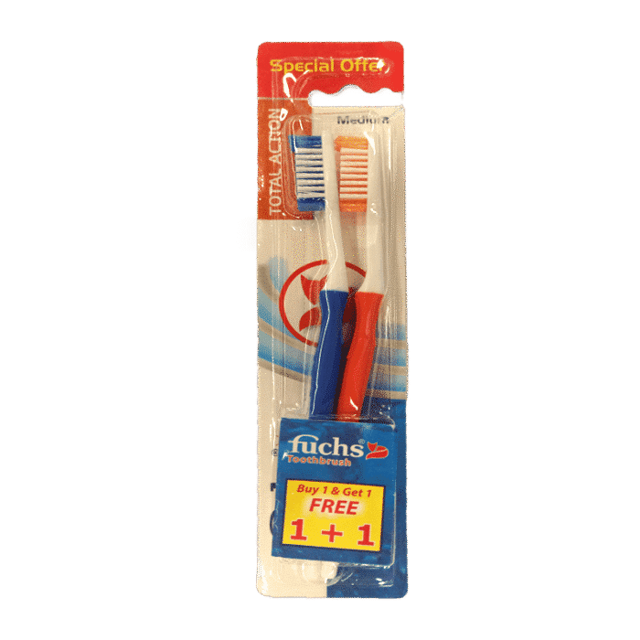 Fuchs Total Action Toothbrush - Medium - 2 Pieces - Image 1