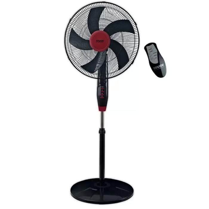 Touch Rocket Stand Fan -18 Inch - 3 Speed - 5 Blades - With Remote control - Black - 40121 - Image 1